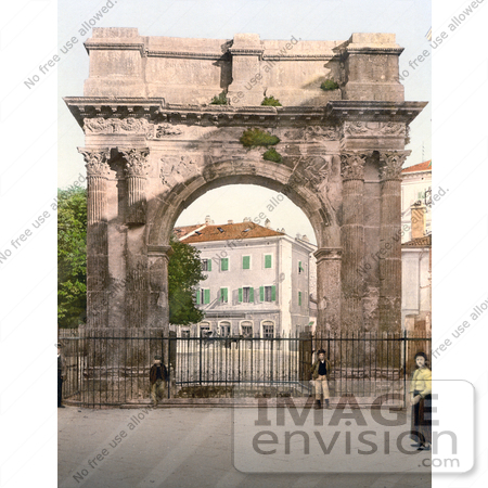 #19808 Photo of the Aurea Gate, Arch of Sergius, or Golden Gate in Pula, Istria, Croatia by JVPD