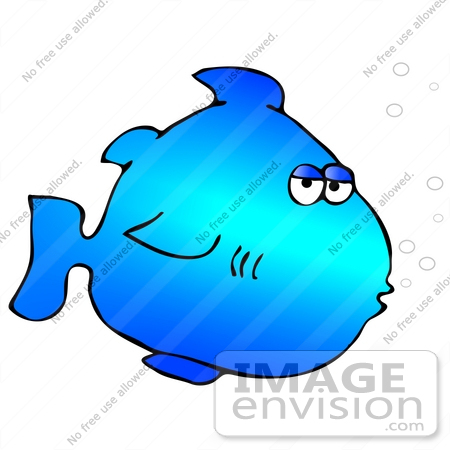 #19885 Blue Fish With Bubbles Clipart Picture by DJArt