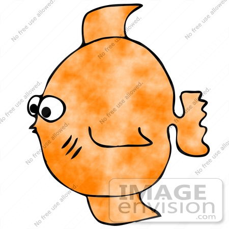 #19887 Orange Fish Clipart Picture by DJArt