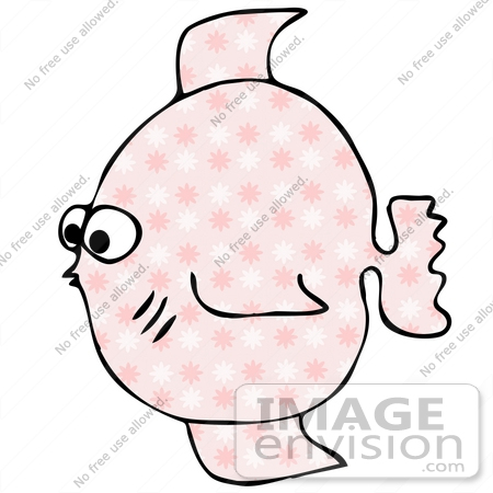 #19893 Pink Floral Patterned Fish Clipart by DJArt