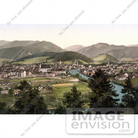 #19903 Stock Picture of the City of Leoben on the Mur River in Styria, Austria by JVPD