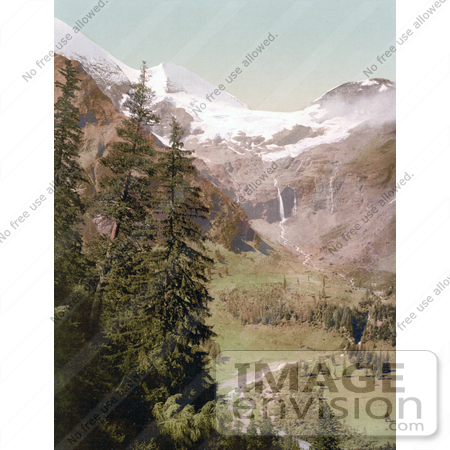 #19905 Stock Picture of Valley, Waterfall and Mountains of the Alps, Kaferthal, Kafertal, Fuseher Giskar, Salzburg by JVPD