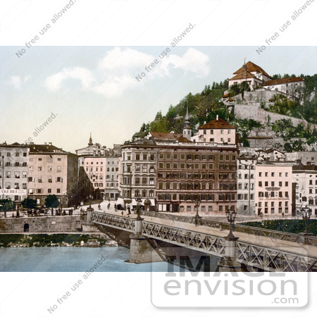 #19914 Stock Picture of Bridge Over the Salzach River in Salzburg, Austria by JVPD