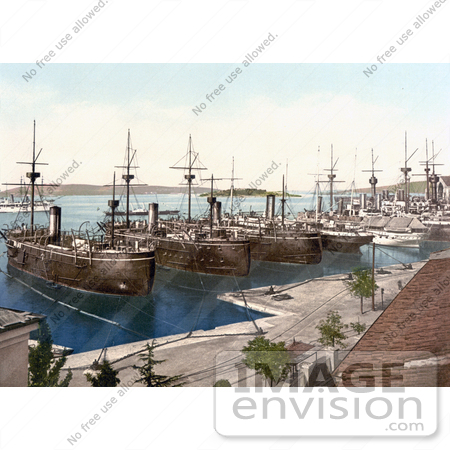 #19918 Stock Picture of Ships in the Navy Yard at Pula, Pola, Istria, Croatia by JVPD