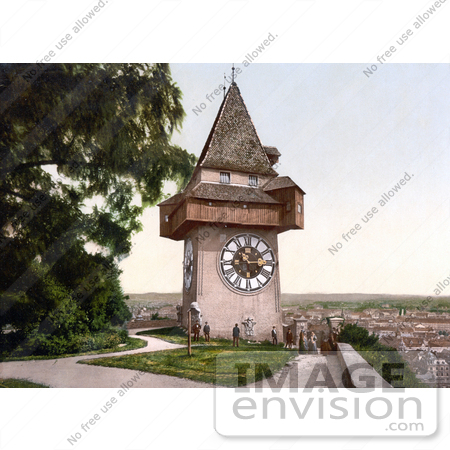 #19925 Stock Picture of the Uhrturm Clock Tower in Graz, Styria, Austria by JVPD