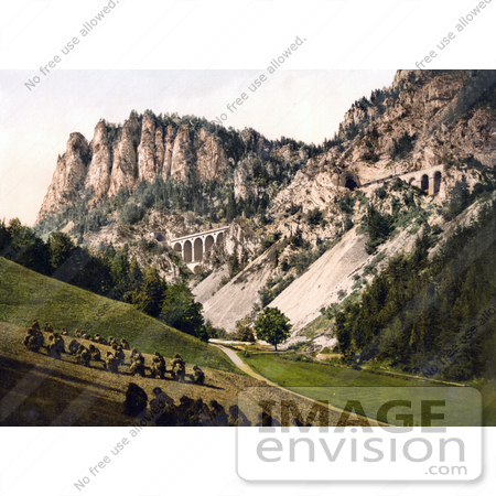 #19926 Stock Picture of Harvested Hay Near the Semmering Railway to Krausel Krause, Styria, Austria by JVPD