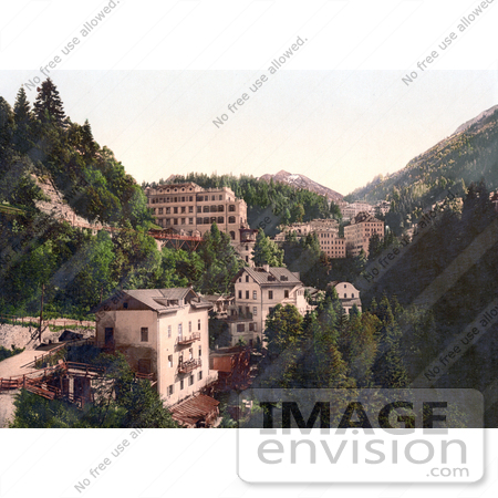 #19927 Stock Picture of the Mountainside Spa Town of Bad Gastein and the Kaiser Promenade in Salzburg, Austria by JVPD