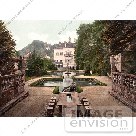 #19932 Stock Picture of Reflecting Pools at Castle Hellbrunn in Salzburg, Austria by JVPD