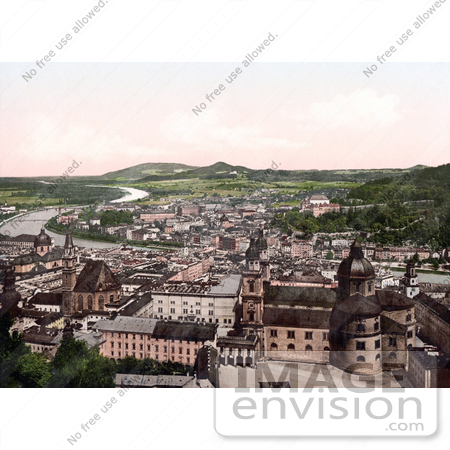 #19934 Stock Picture of the Salzach River Flowing Through the City of Salzburg, Austria by JVPD