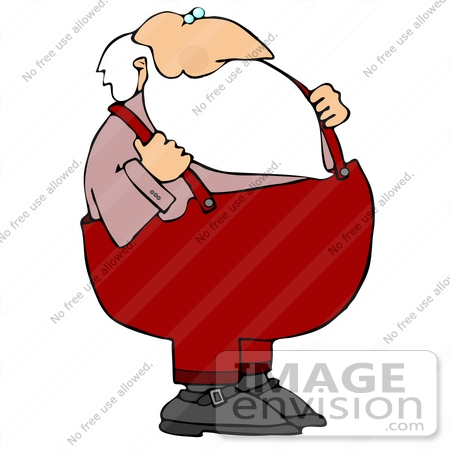 #20006 Santa in Suspenders on Christmas Clipart Picture Illustration by DJArt