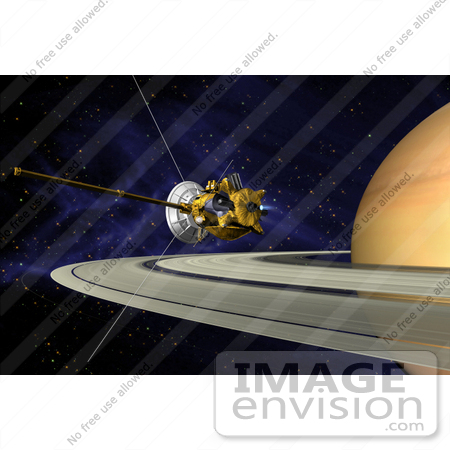 #20030 Stock Photography of Cassini During the Saturn Orbit Insertion (SOI) Maneuver by JVPD