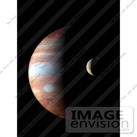 #20036 Stock Photography of Jupiter and Io, its Volcanic Moon by JVPD