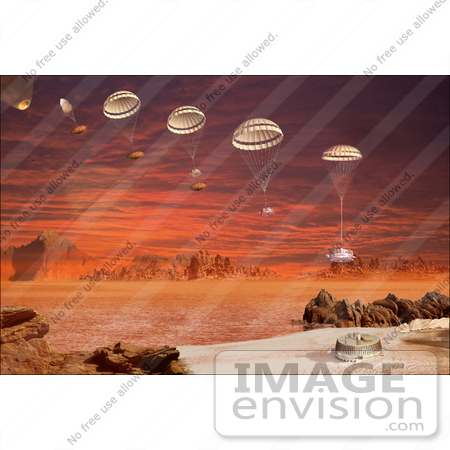 #20037 Stock Photography of Huygens Descent on Titan Sequence by JVPD