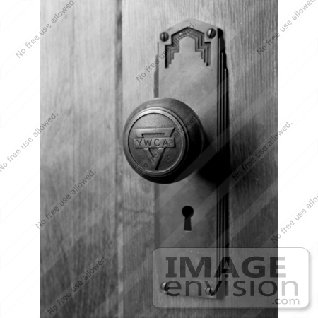 #20076 Stock Photography: YWCA Door Knob and Keyhole at the Young Women’s Christian Association by JVPD