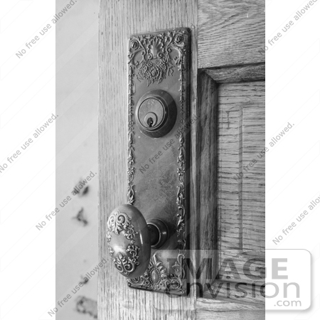 #20090 Stock Photo: Elegant Brass Door Knob and Key Plate at the Union County Courthouse by JVPD