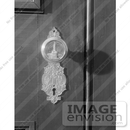 #20094 Stock Photo: Door Knob With the North Point Monument and Keyhole at the Balti by JVPD