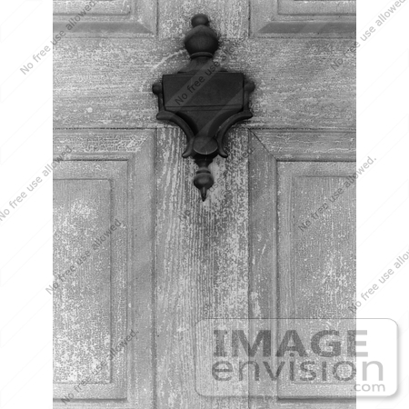 #20104 Stock Photo: Simple Metal Door Knocker at the Spring Garden Inn by JVPD