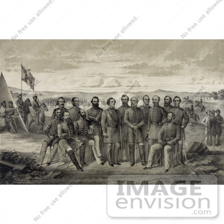#20119 Historical Military Stock Photo of the Generals of the Confederate Army by JVPD