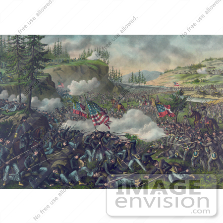#20131 Stock Photography: Battle of Chickamauga Between the Union Army of the Cumberland and the Confederate Army of Tennessee by JVPD