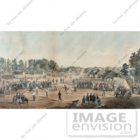 #20138 Stock Photography: Union Prisoners Playing Baseball at Salisbury, North Carolina, Civil War by JVPD