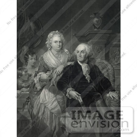#20181 Stock Photo of George Washington and Family by JVPD