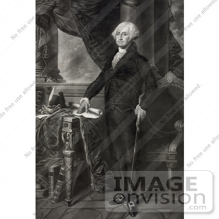 #20182 Stock Photo of George Washington Standing by a Table by JVPD
