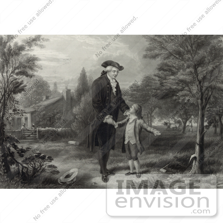 #20189 Stock Photography: George Washington as a Boy Telling His Father That he Cut a Tree by JVPD