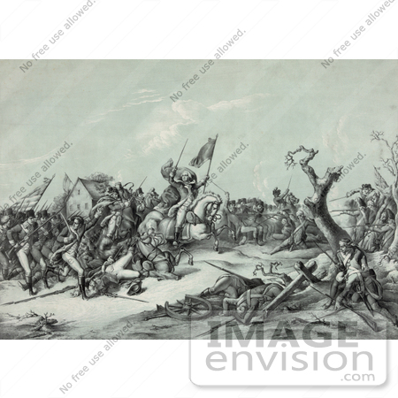 #20193 Stock Photography: General George Washington Leading His Soldiers During the Battle of Princeton by JVPD