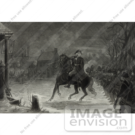 #20201 Stock Photography: George Washington Leading the Continental Army at the Battle of Trenton by JVPD