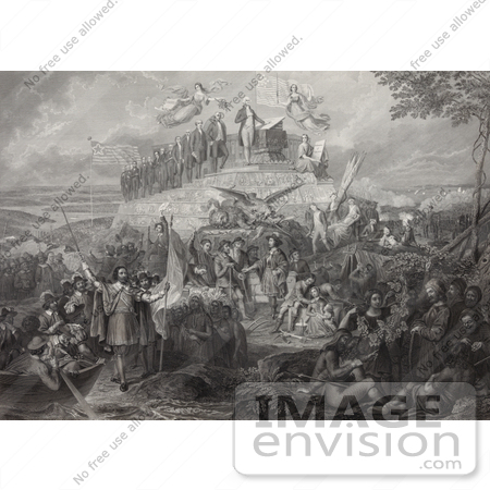 #20213 Illustration of Christopher Columbus, Pilgrims, Battles and Presidents by JVPD