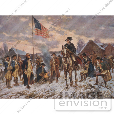 #20215 Stock Photography: George Washington on Horseback at Valley Forge by JVPD