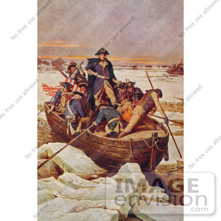 #20222 Stock Photography: George Washington crossing the Delaware River in a Boat by JVPD