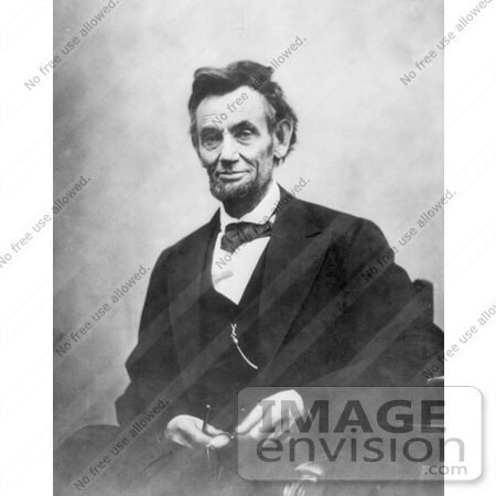 #20238 Historical Stock Photography: Abraham Lincoln Holding His Spectacles While Sitting, 1865 by JVPD