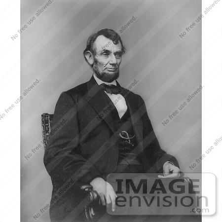 #20243 Historical Stock Photography: President Abraham Lincoln Sitting in a Chair by JVPD