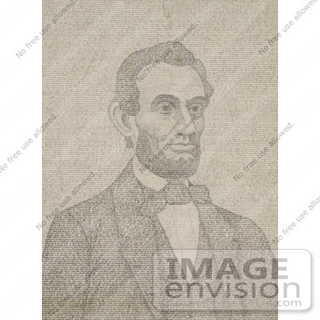 #20246 Historical Stock Photography: the Biography of Abraham Lincoln With His Portrait Made of Darker Text Over a Full Page of Writing by JVPD