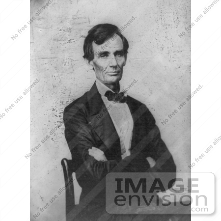 #20249 Historical Stock Photography: Abraham Lincoln Seated With His Arms Crossed by JVPD