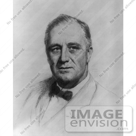 #20271 Historical Stock Photography: 32nd American President, Franklin Delano Roosevelt by JVPD