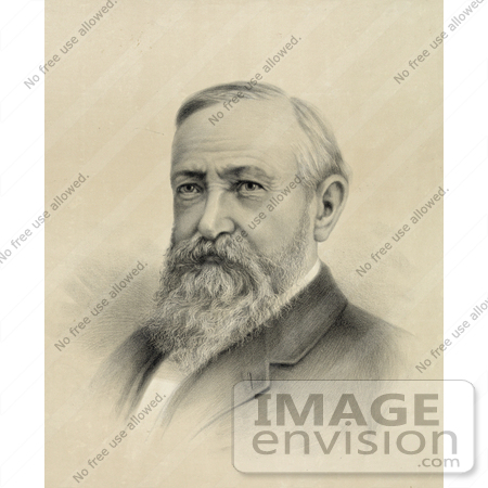 #20272 Historical Stock Photography: Benjamin Harrison, the 23rd American President by JVPD