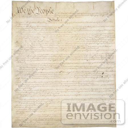 #20274 Historical Stock Photo of the First Page of the United States Constitution by JVPD