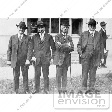 #20297 Historical Stock Photo: President Herbert Hoover and Three Members of the Radio Conference by JVPD