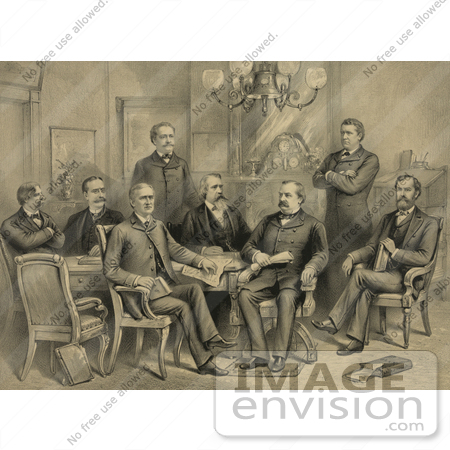 #20306 Historical Stock Photo of President Grover Cleveland and His Cabinet by JVPD