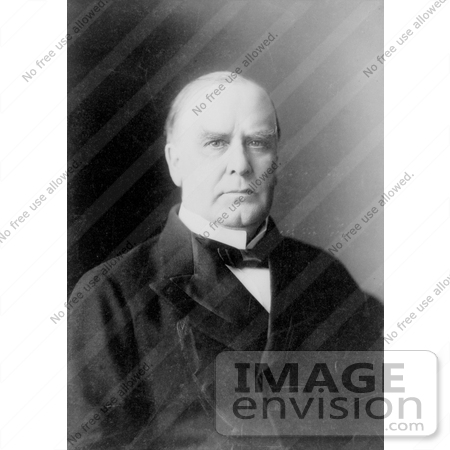 #20313 Historical Stock Photo of a Black and White Portrait of William McKinley, 25th President of the USA by JVPD