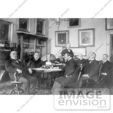 #20316 Historical Stock Photo of the 25th President of the USA, William McKinley and His Cabinet Seated by JVPD
