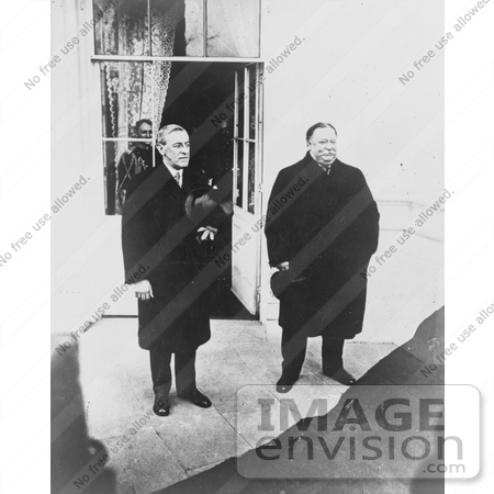 #20329 Historic Stock Photo of William Howard Taft and Thomas Woodrow Wilson at the White House by JVPD