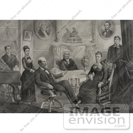 #20372 History Stock Photo of the Family of the 20th American President, James Garfield by JVPD