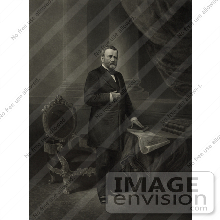 #20381 Historical Stock Photo of Ulysses S. Grant, the 18th American President by JVPD
