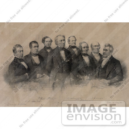#20382 Historic Stock Photo of the 12th American President, Zachary Taylor and His Cabinet Officers by JVPD