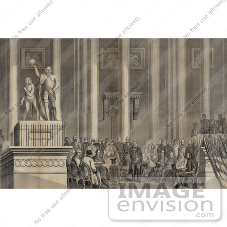#20384 Historic Stock Photo of The Presidential Inauguration of Zachary Taylor by JVPD