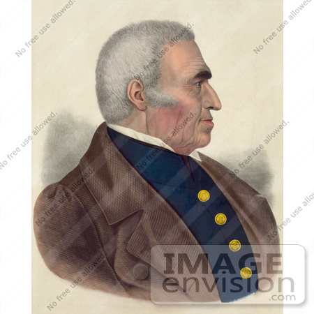 #20385 Historic Stock Photo of the Profile of the 12th American President, Zachary Taylor by JVPD
