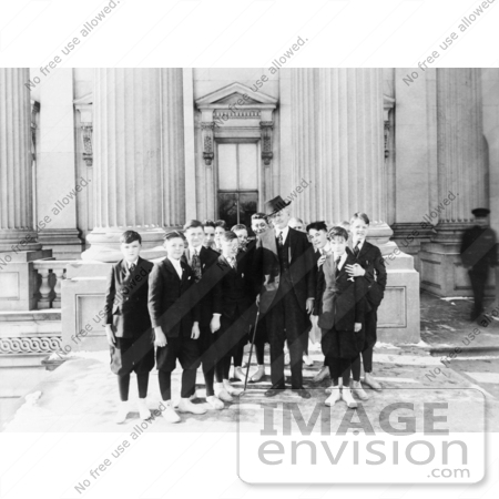 #20392 Historical Stock Photography: 28th Vice President of the United States, Thomas R Marshall, and the Capitol Pages by JVPD
